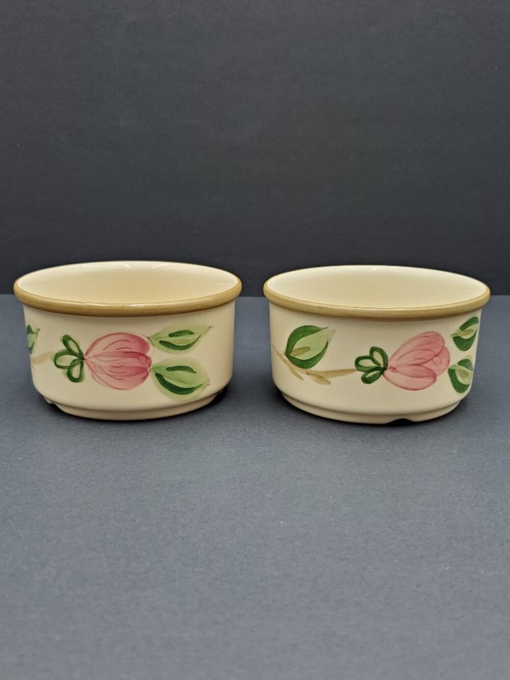 Franciscan Desert Rose Ramekins Custard Cups Dip Sauce Condiment Bowls